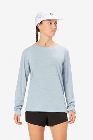 NNormal merino long sleeve t-shirt Blu | WJKFC-4109