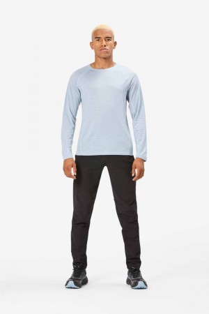 NNormal merino long sleeve t-shirt Blu | XHFQC-4273